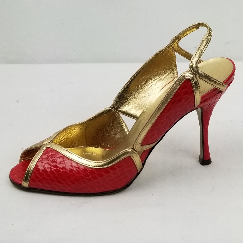 Dolce Gabbana Red Stiletto Heels Sandals size 37